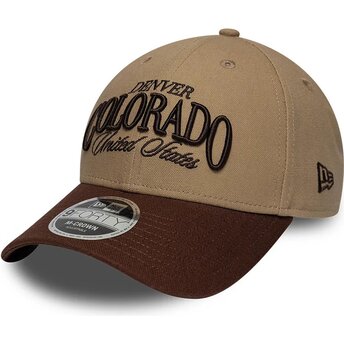 Kapa zaobljena smeđa podesiv 9FORTY M-Crown Wordmark Denver Colorado New Era