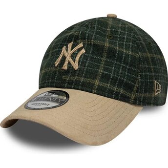 Kapa zaobljena zelena podesiv 9TWENTY Mix Check New York Yankees MLB New Era