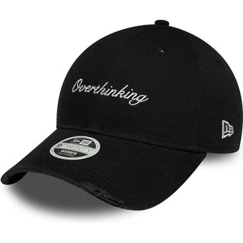 Kapa zaobljena crna podesiv 9TWENTY Slogan Overthinking New Era