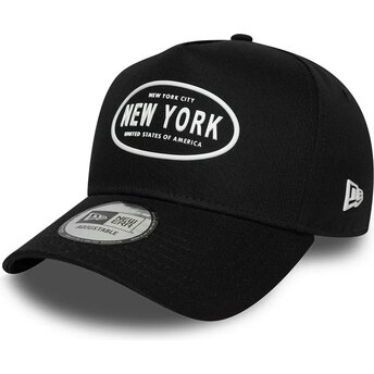 Kapa zaobljena crna snapback 9FORTY E Frame Rubber New York New Era