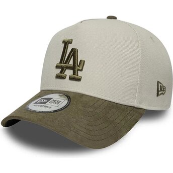 Kapa zaobljena zelena snapback 9FORTY E Frame Suede Visor Los Angeles Dodgers MLB New Era
