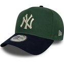 kapa-zaobljena-zelena-snapback-9forty-e-frame-suede-visor-new-york-yankees-mlb-new-era