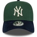 kapa-zaobljena-zelena-snapback-9forty-e-frame-suede-visor-new-york-yankees-mlb-new-era
