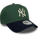 kapa-zaobljena-zelena-snapback-9forty-e-frame-suede-visor-new-york-yankees-mlb-new-era