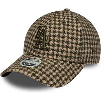 Kapa zaobljena zelena podesiv 9FORTY M-Crown Houndstooth Los Angeles Dodgers MLB New Era