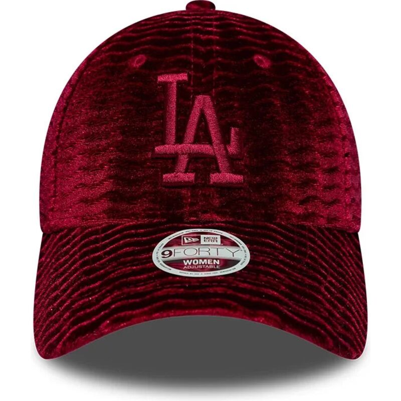 kapa-zaobljena-crvena-podesiv-9forty-velour-los-angeles-dodgers-mlb-new-era