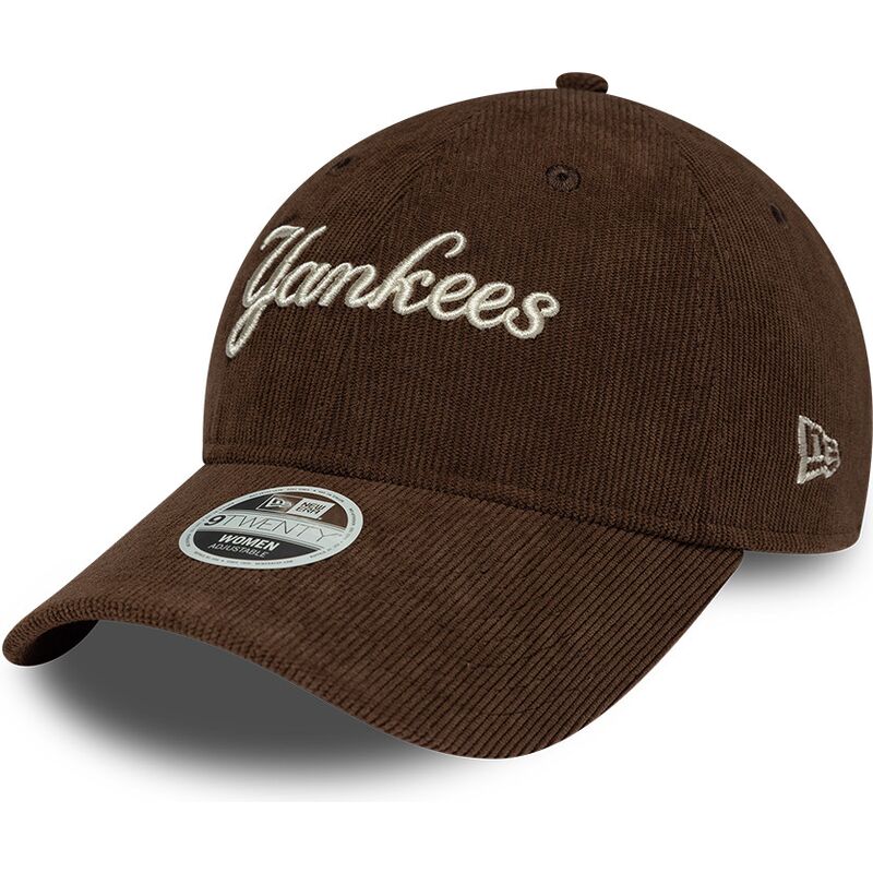 kapa-zaobljena-smeda-podesiv-9twenty-cord-script-new-york-yankees-mlb-new-era