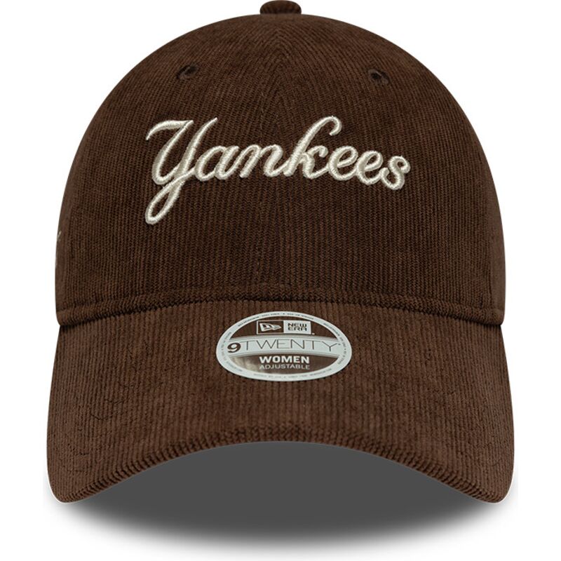kapa-zaobljena-smeda-podesiv-9twenty-cord-script-new-york-yankees-mlb-new-era
