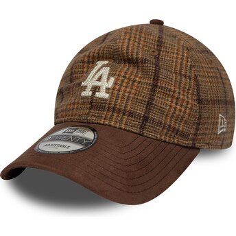 Kapa zaobljena smeđa podesiv 9TWENTY Mix Check Los Angeles Dodgers MLB New Era