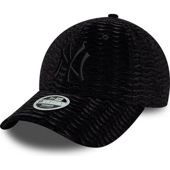 Kapa zaobljena crna podesiv 9FORTY Velour New York Yankees MLB New Era