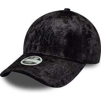 Kapa zaobljena crna podesiv 9FORTY Pattern Velour New York Yankees MLB New Era