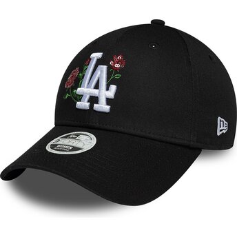 Kapa zaobljena crna snapback 9FORTY Rose Sequin Los Angeles Dodgers MLB New Era