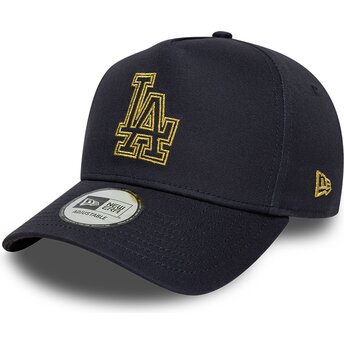 Kapa zaobljena mornarsko plava snapback 9FORTY dorado E Frame Metallic Outline Los Angeles Dodgers MLB New Era