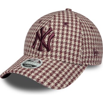 Kapa zaobljena crvena podesiv 9FORTY M-Crown Houndstooth New York Yankees MLB New Era