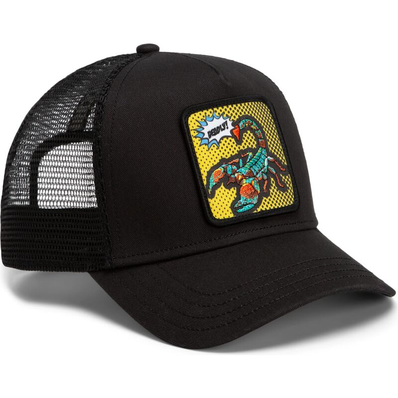 kapa-zaobljena-crna-snapback-deadly-scorpion-pop-art-strikes-back-the-farm-goorin-bros