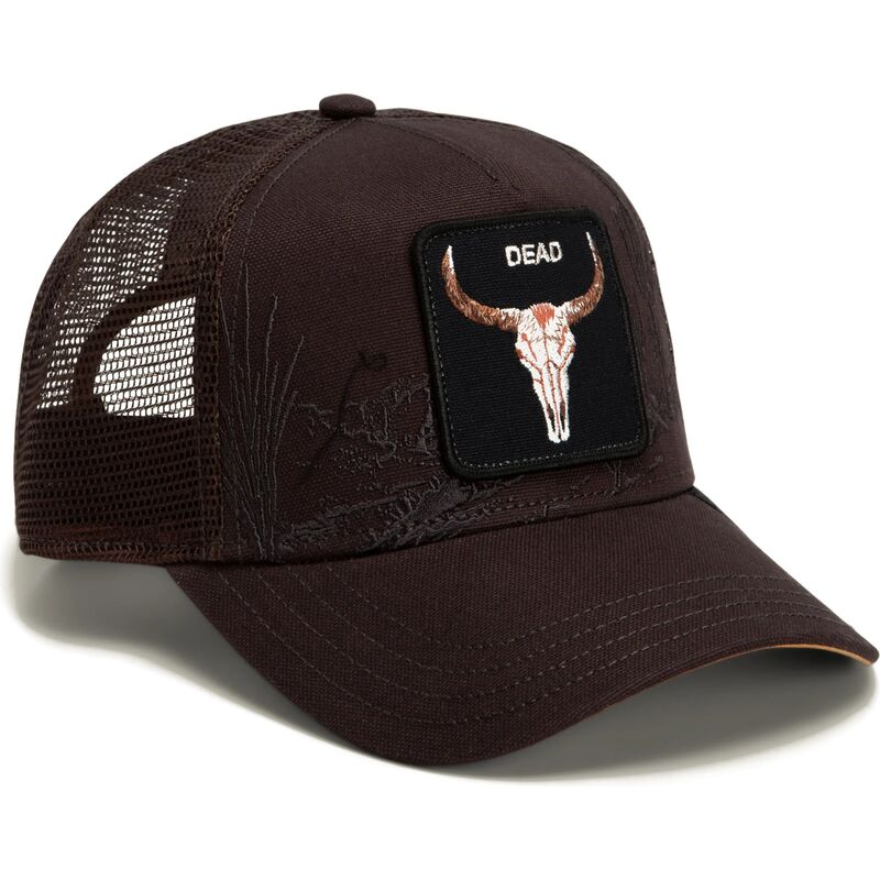kapa-zaobljena-smeda-snapback-skull-badlands-dead-the-farm-goorin-bros
