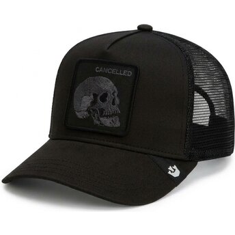 Kapa zaobljena crna snapback Tonal Skull Full Intent Cancelled The Farm Goorin Bros.