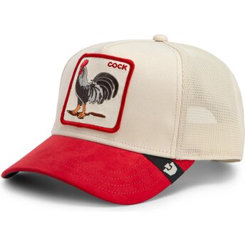 Kapa zaobljena crvena snapback The Suede Rooster Microsuede Cock The Farm Goorin Bros.