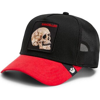 Kapa zaobljena crna snapback Cancelled Skull Microsuede The Farm Goorin Bros.