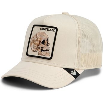Kapa zaobljena bež snapback Suede Cancelled Skull Microsuede The Farm Goorin Bros.