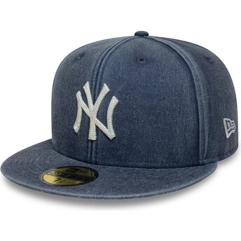 Kapa ravna mornarsko plava prilagođena 59FIFTY Washed New York Yankees MLB New Era