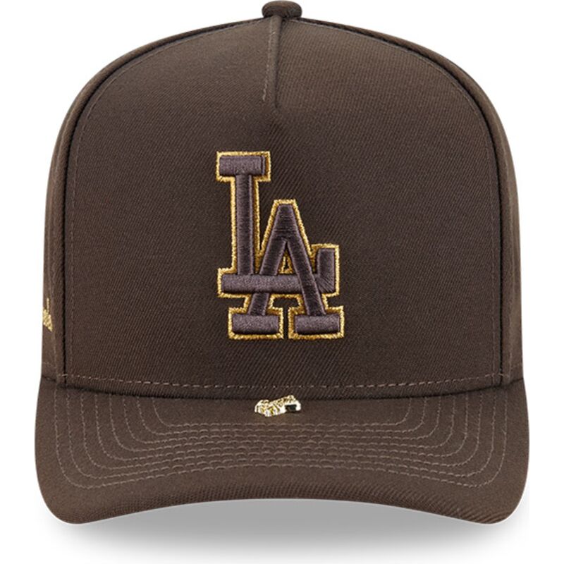 kapa-zaobljena-smeda-snapback-9fifty-a-frame-precurved-visor-pin-los-angeles-dodgers-mlb-new-era