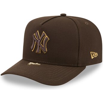 Kapa zaobljena smeđa snapback 9FIFTY A Frame Precurved Visor Pin New York Yankees MLB New Era