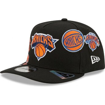 Kapa zaobljena crna snapback 9FIFTY A Frame Precurved Multi Patches New York Knicks NBA New Era