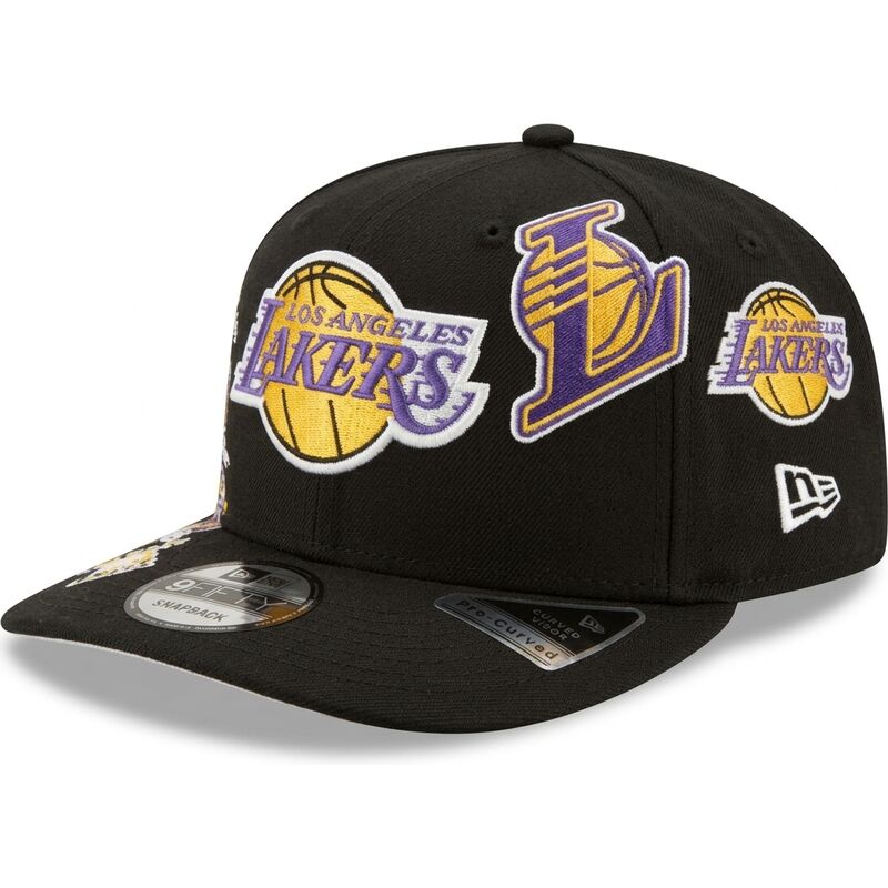 kapa-zaobljena-crna-snapback-9fifty-a-frame-precurved-multi-patch-los-angeles-lakers-nba-new-era