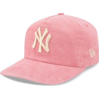 Kapa zaobljena ružičasta podesiv 19TWENTY Precurved Corduroy Pastel New York Yankees MLB New Era