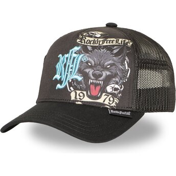 Kapa zaobljena crna snapback N°266 Chained Wolf Rock’nFreeLife