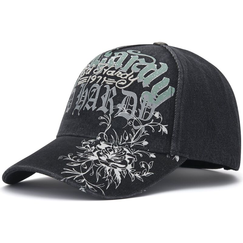 kapa-zaobljena-crna-podesiv-distressed-floral-gothic-ed-hardy