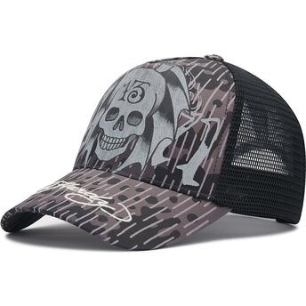 Kapa zaobljena crna snapback 13 Skull Ed Hardy