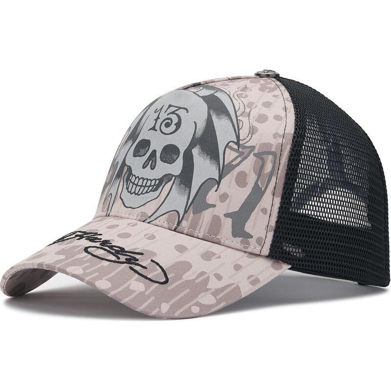 kapa-zaobljena-siva-snapback-13-skull-ed-hardy
