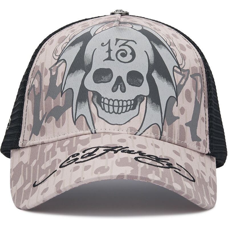 kapa-zaobljena-siva-snapback-13-skull-ed-hardy