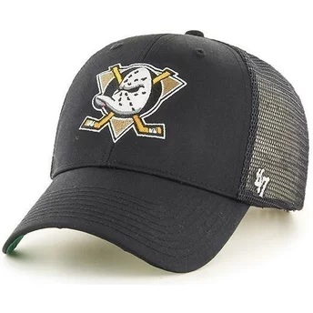 47 Brand Large Front Logo NHL Anaheim Ducks Black Trucker Hat