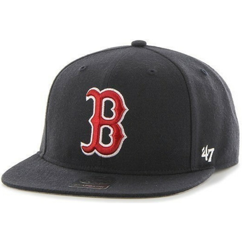 47-brand-flat-brim-mlb-boston-red-sox-smooth-navy-blue-snapback-cap