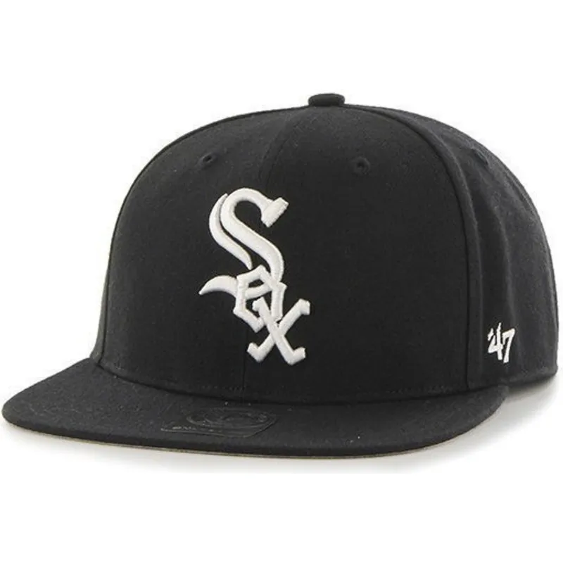 kapa-ravna-crna-snapback-chicago-white-sox-mlb-47-brand