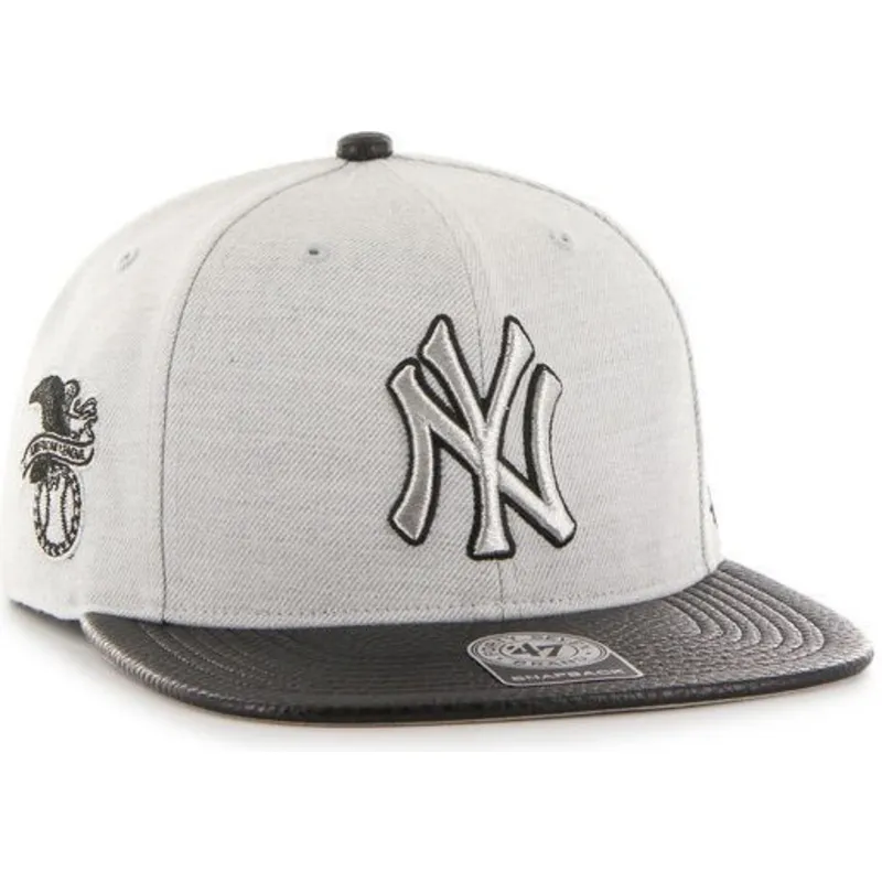 kapa-ravna-siva-snapback-lateral-new-york-yankees-mlb-47-brand