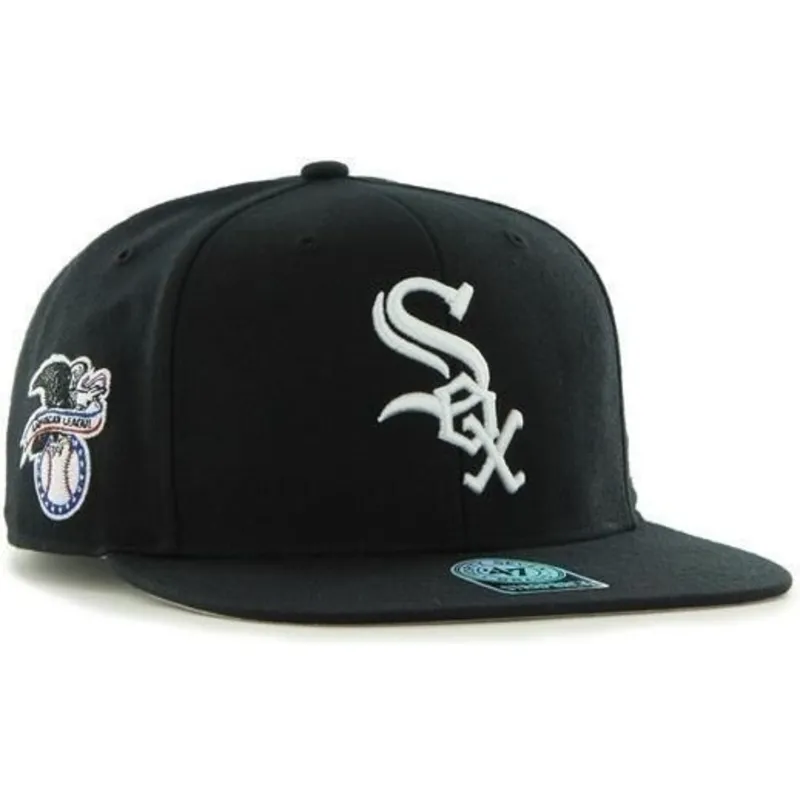 kapa-ravna-crna-snapback-lateral-chicago-white-sox-mlb-47-brand