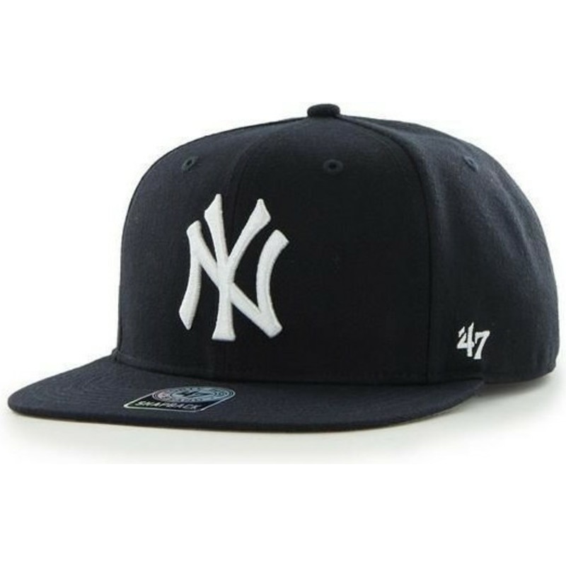 47-brand-flat-brim-side-logo-mlb-new-york-yankees-smooth-navy-blue-snapback-cap