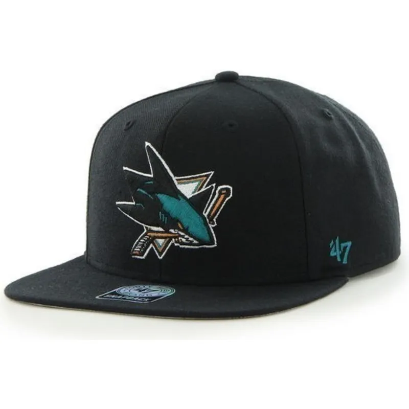 kapa-ravna-crna-snapback-san-jose-sharks-nhl-47-brand