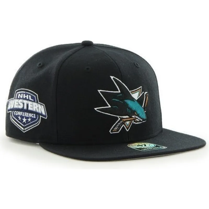 kapa-ravna-crna-snapback-san-jose-sharks-nhl-47-brand