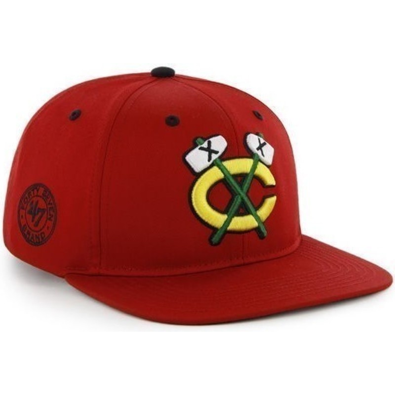 47-brand-flat-brim-nhl-chicago-blackhawks-smooth-red-snapback-cap