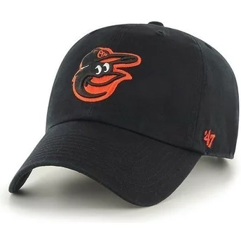 47 Brand Curved Brim Front Logo MLB Baltimore Orioles Black Cap