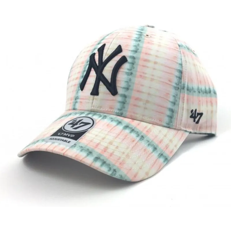 kapa-zaobljena-ruzicasta-podesiv-estampado-flores-new-york-yankees-mlb-47-brand
