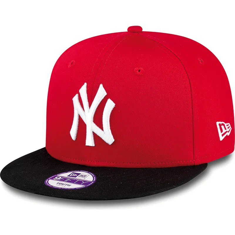 kapa-ravna-crvena-snapback-za-djecu-9fifty-cotton-block-new-york-yankees-mlb-new-era