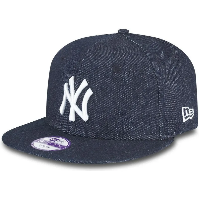 kapa-ravna-mornarsko-plava-snapback-za-djecu-9fifty-essential-denim-new-york-yankees-mlb-new-era